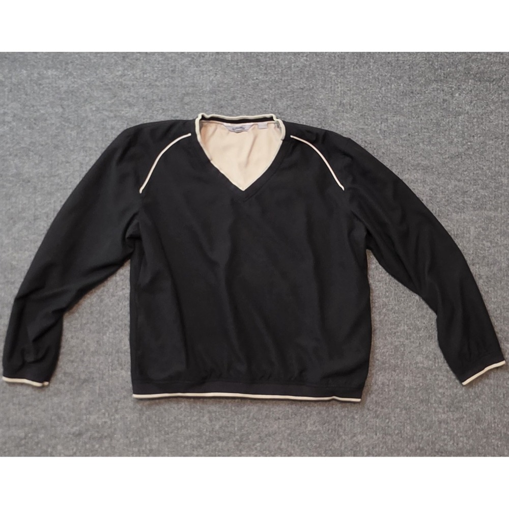 Callaway Golf Mens XL Black V Neck Wind Pullover Sweater Jacket EUC